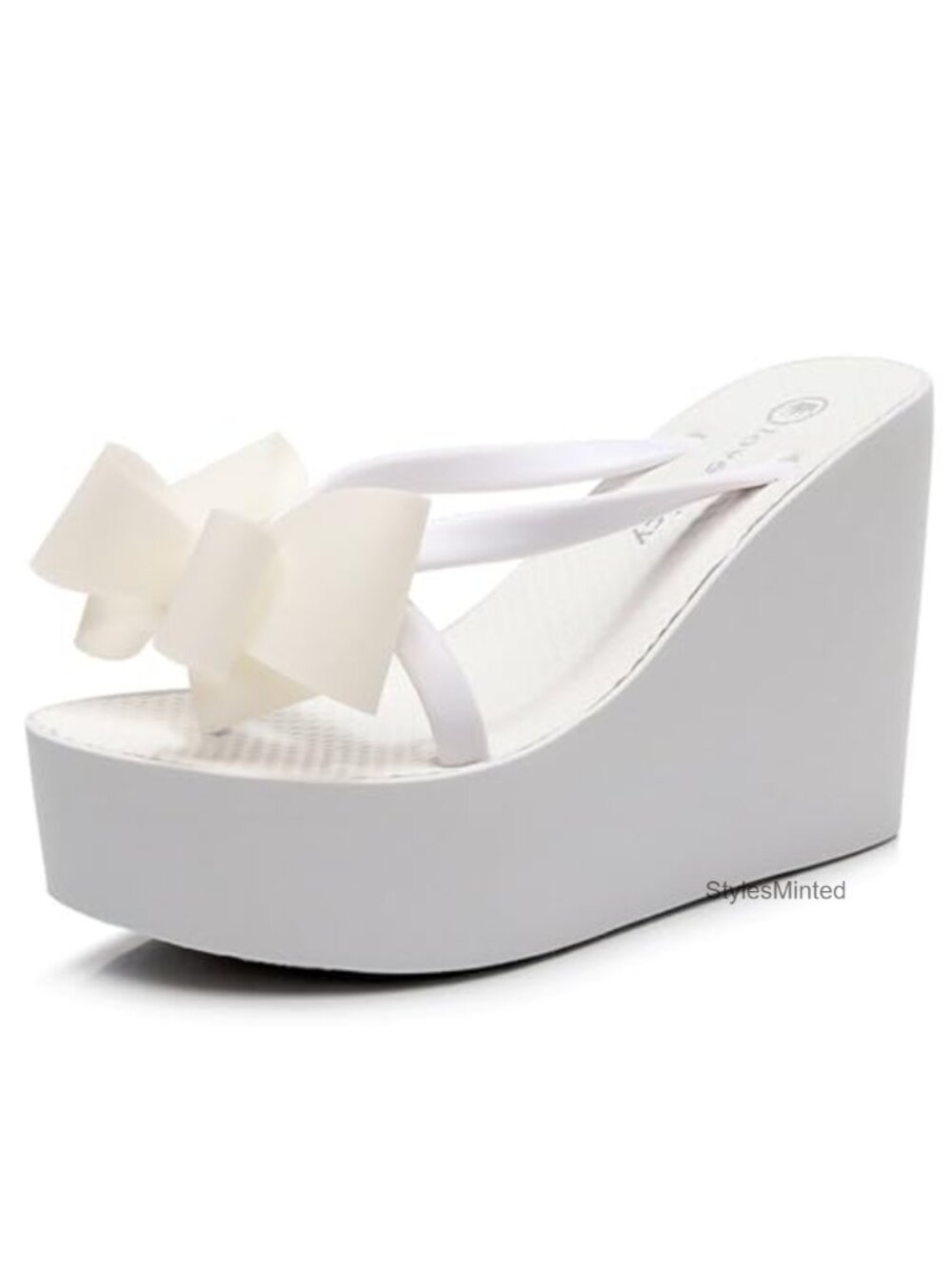 Women's Bow Platform Wedge Flip Flops Sandals EVA Non-Slip Summer Beach Slides